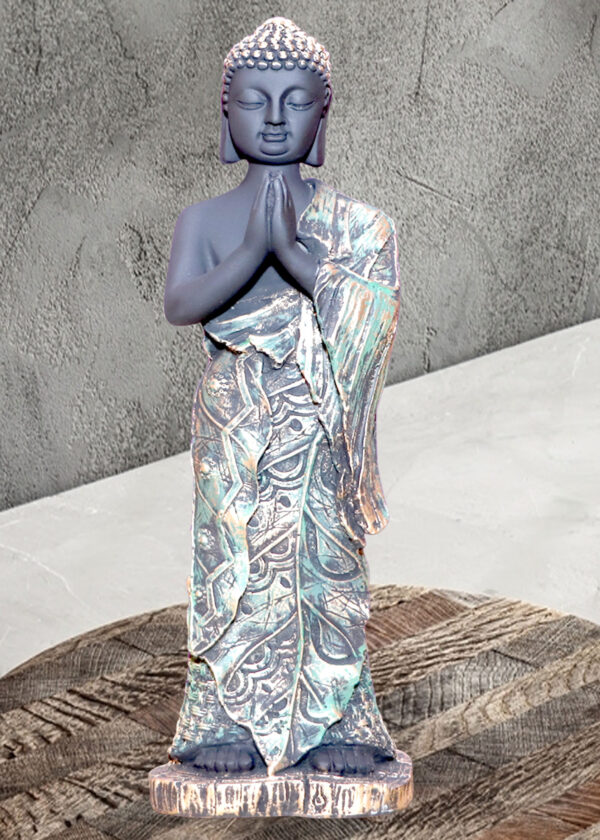 Meditating Buddha Full Glossy High Quality Fiber+Resin Statue with pearl finish.15”inch Big Buddha Statue for Home, Office Decor. - Image 2