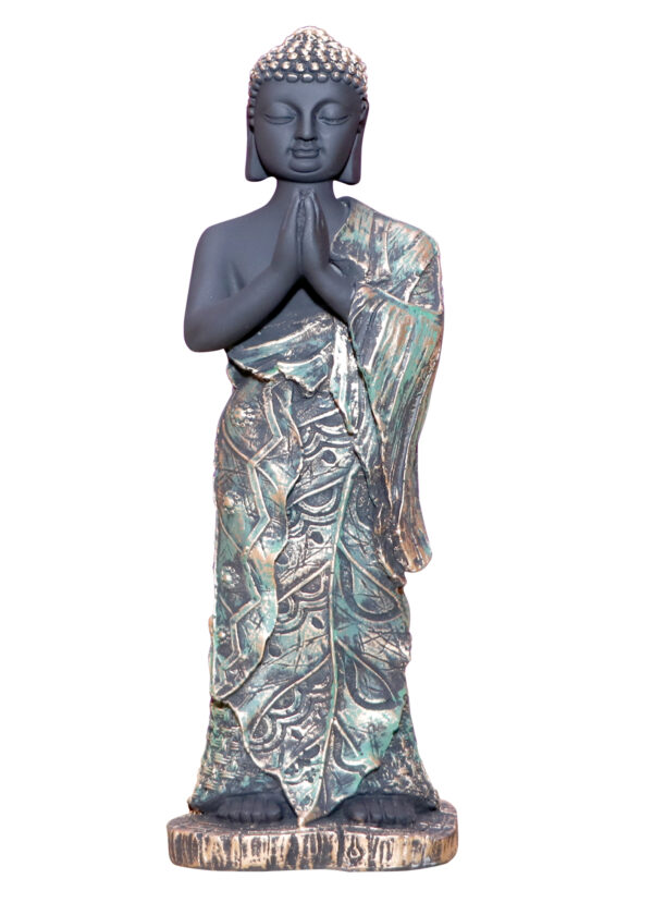Meditating Buddha Full Glossy High Quality Fiber+Resin Statue with pearl finish.15”inch Big Buddha Statue for Home, Office Decor. - Image 4